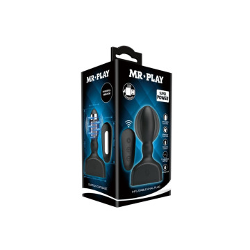 Mr Play - Télécommande De Plug Anal Gonflable Noir | Vybes.it