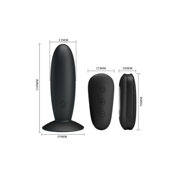 MR PLAY - PLUG ANAL CON VIBRACIÓN NEGRO CONTROL REMOTO