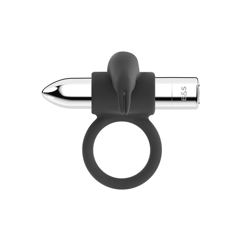 Black&Silver - Burton Wiederaufladbarer Ring 10 Vibrationsmodi |