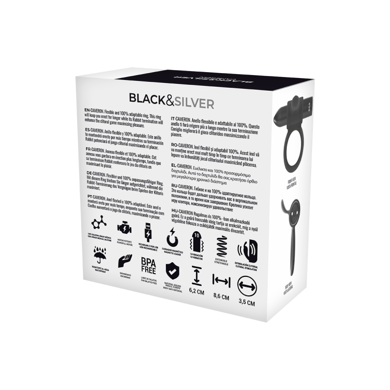 Black&Silver - Cameron Black Rechargeable Ring | Vybes.it