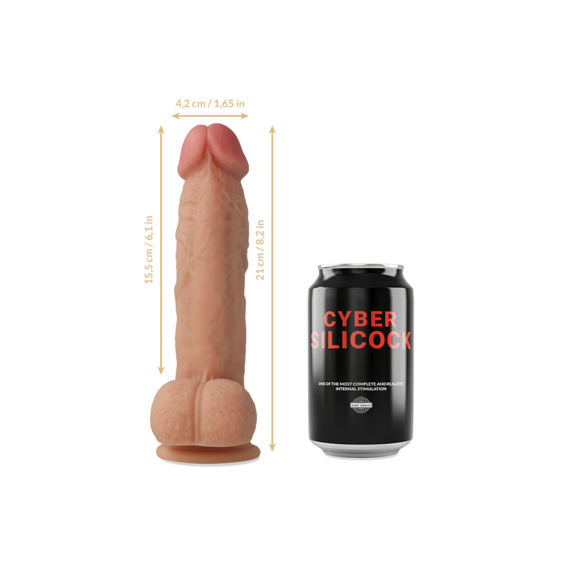 Cyber Silicock - Strap - On Saul Liquid Silicone With 3 Rings Free