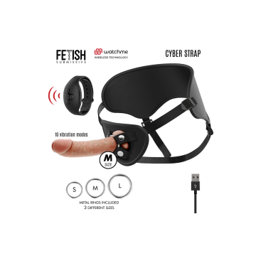 Fetish Submissive Cyber Strap - Harnais Avec Télécommande Dildo