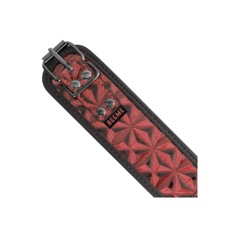 Begme - Collier En Cuir Végan Premium Édition Rouge Avec Doublure