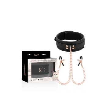 Coquette Chic Desire - Fantasy Collar Con Pinzas Pezones Con Forro