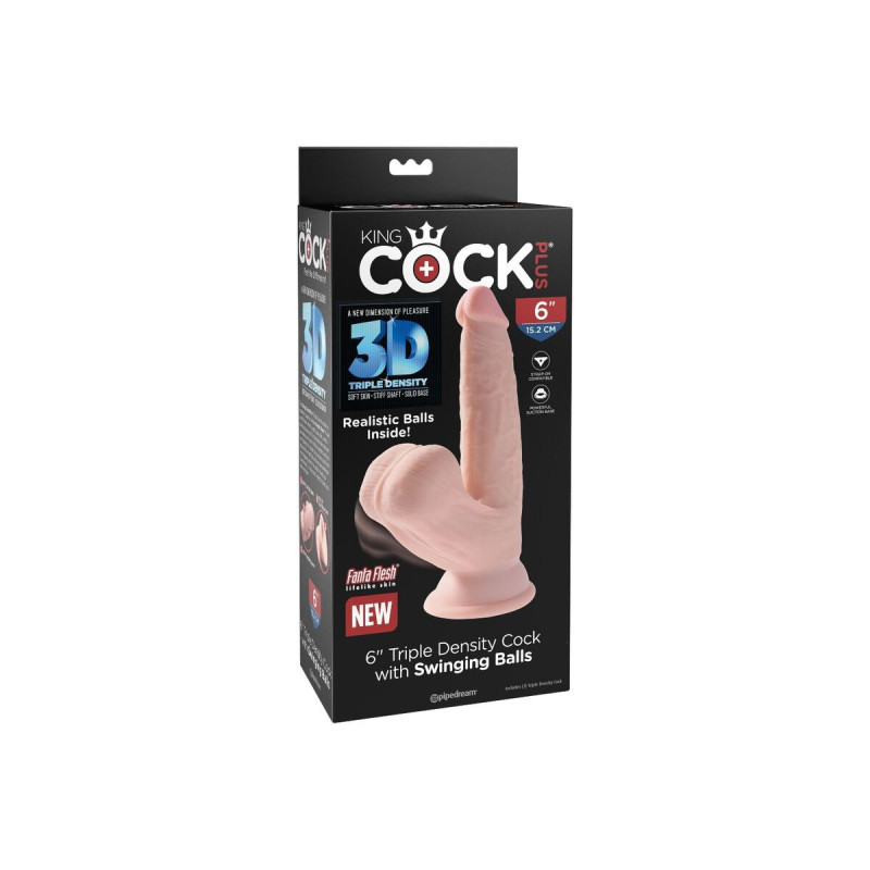 King Cock - Plus 3D Dildo Sfere Oscillanti 12.7 Cm | Vybes.it
