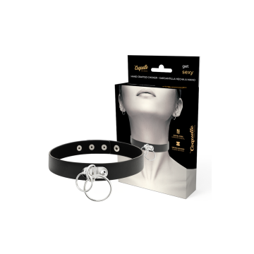 Coquette Chic Desire - Choker Cuero Vegano Doble Anilla | Vybes.it