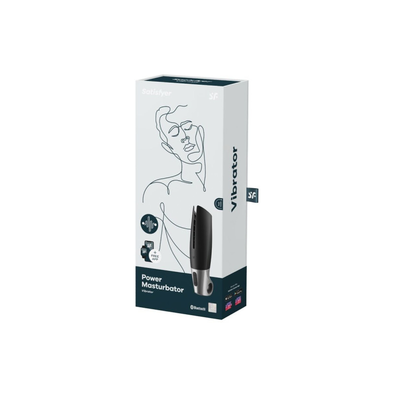 Satisfyer - Power Masturbator Negro Y Plata | Vybes.it