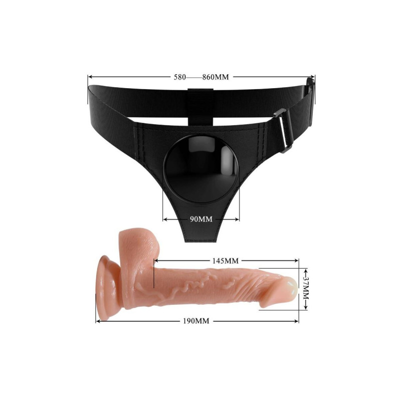 Pretty Love - Harness Briefs Arnés Universal Con Dildo Kevin 19 Cm