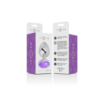 Intense - Plug Anal En Métal Aluminium Avec Cristal Violet Taille M