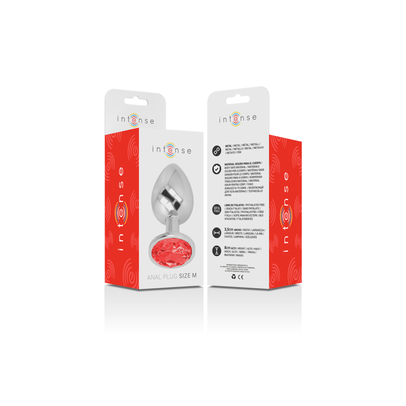 Intense - Plug Anal En Métal Avec Cristal Rouge Taille M | Vybes.it