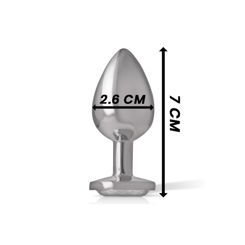 Intense - Plug Anal En Métal Aluminium Avec Cristal Dargent Taille