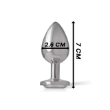 Intense - Plug Anal En Métal Aluminium Avec Cristal Dargent Taille