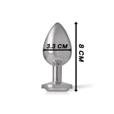 Intense - Plug Anal En Métal Aluminium Avec Cristal Dargent Taille