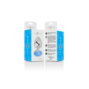 Intense - Plug Anal En Métal Aluminium Avec Cristal Bleu Taille S |