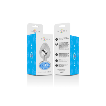 Intense - Plug Anal En Métal Aluminium Avec Verre Bleu Taille M |