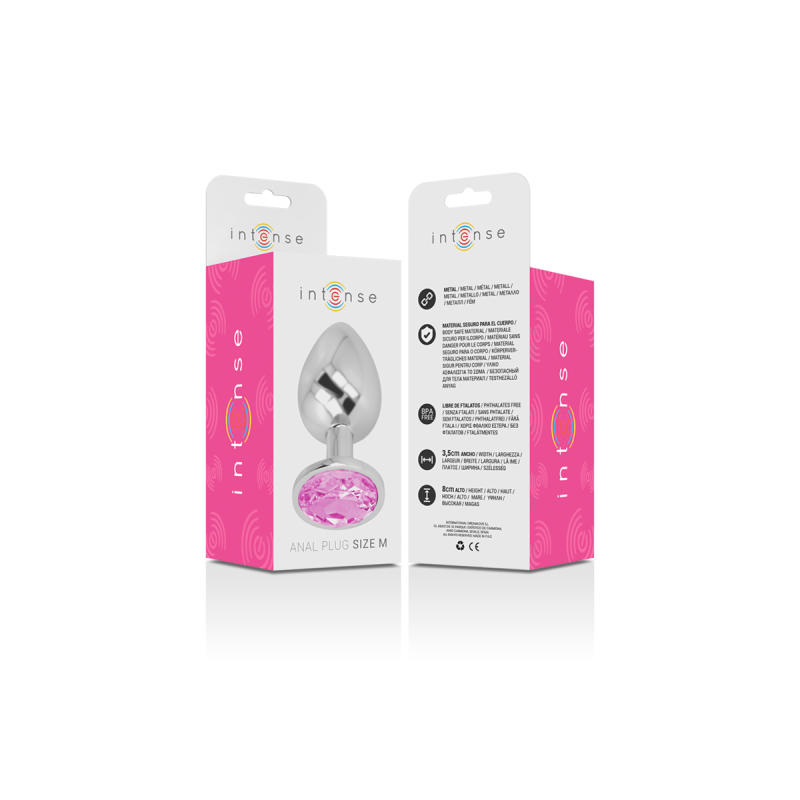 Intense - Plug Anal En Métal Aluminium Avec Cristal Rose Taille M |