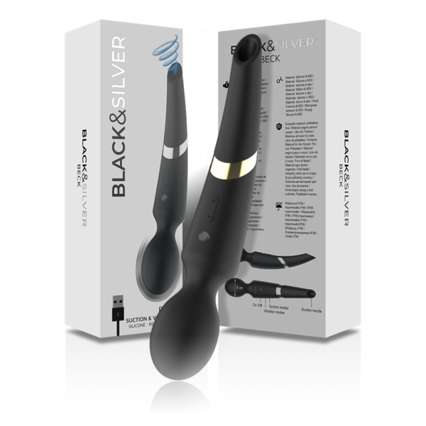 BLACK&SILVER - BECK WAND Y SUCCIONADOR 2 EN 1 SILICONA