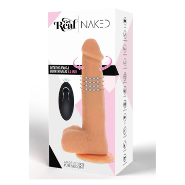 GET REAL - PELLE DILDO VIBRANTE CON PERLINE ROTANTI