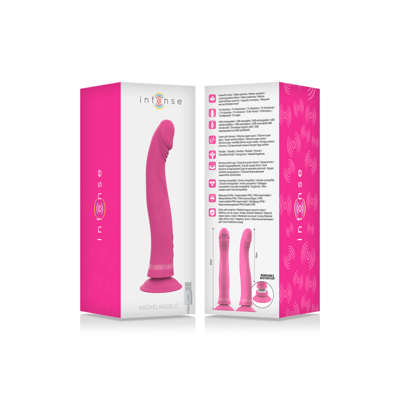 Intense - Michelangelo Dildo Vibrador Silicona Rosa | Vybes.it