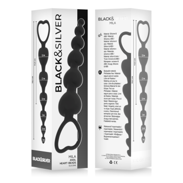 BLACK&SILVER - MILA CADENA ANAL DE CORAZONES 18 CM