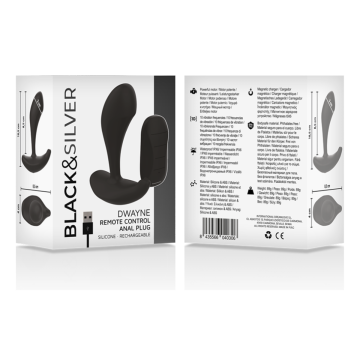BLACK&SILVER - DWAYNE PLUG ANAL SILICONA CONTROL REMOTO