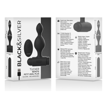 BLACK&SILVER - TUCKER PEQUEÑO PLUG ANAL SILICONA CONTROL REMOTO