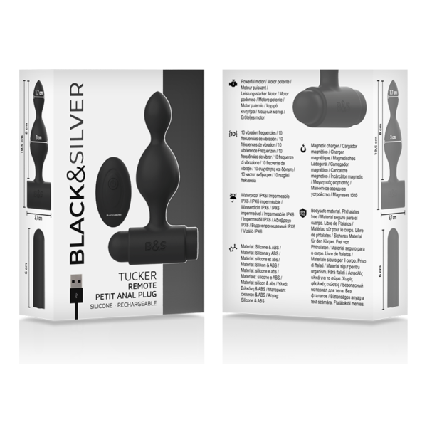 BLACK&SILVER - TUCKER PEQUEÑO PLUG ANAL SILICONA CONTROL REMOTO