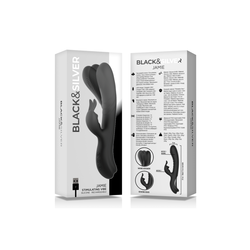 Black&Silver - Jamie Vibrador Rabbit Efecto Wave | Vybes.it