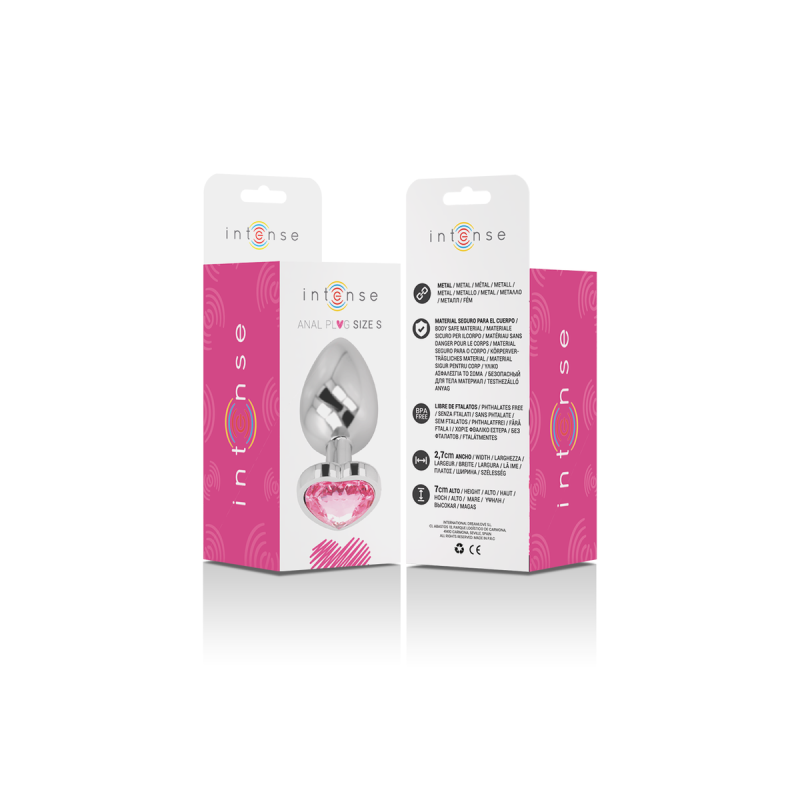 Intense - Aluminium - Metall - Anal - Stecker Rosa Herz Grösse S |