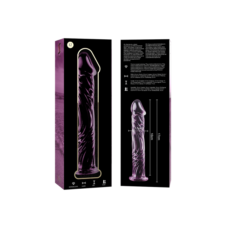 Nebula Series By Ibiza - Model 12 Dildo Borosilicate Glass Pink 17