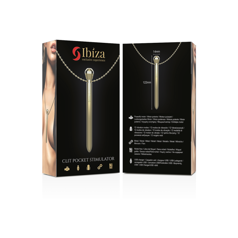 IBIZA - STIMULATEUR DE POCHE CLITO COLLIER CHARGEUR USB 12 MODES DE V…