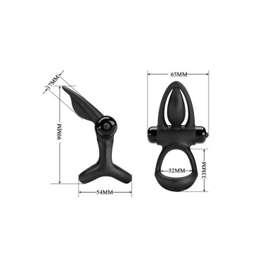 Pretty Love - Anillo Vibrador 10 Vibraciones Silicona Negro |