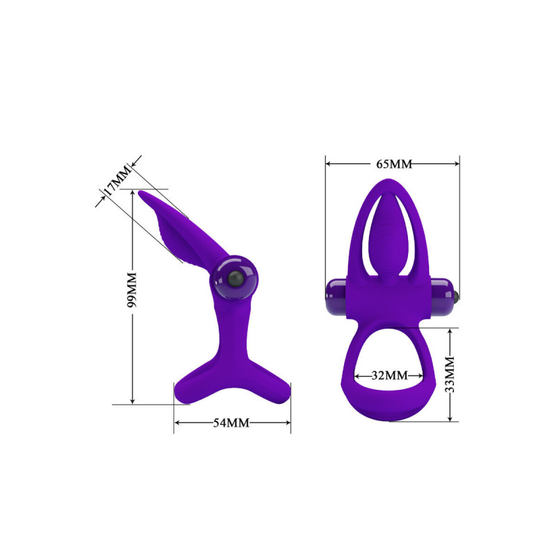 Pretty Love - Anillo Vibrador 10 Vibraciones Silicona Violeta |