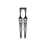 PASSION - COLLANT NOIR AVEC JARRETIÈRE S026 TAILLE UNIQUE - PASSION W…