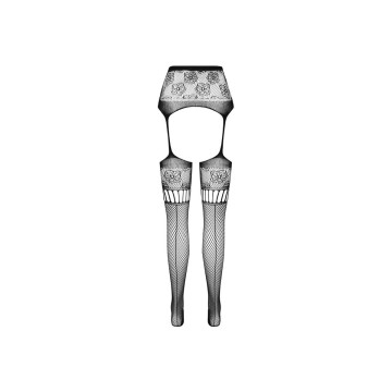 PASSION - S030 TIGHTS WITH BLACK GARTER ONE SIZE - PASSION WOMAN GART…