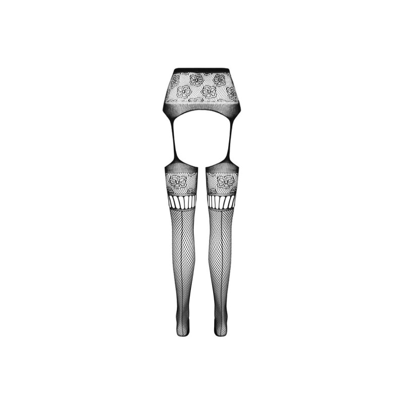 PASSION - S030 TIGHTS WITH BLACK GARTER ONE SIZE - PASSION WOMAN GART…