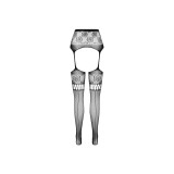 PASSION - S030 TIGHTS WITH BLACK GARTER ONE SIZE - PASSION WOMAN GART…