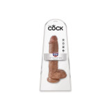 King Cock - Realistischer Penis Mit Kugeln 19.8 Cm Karamell |
