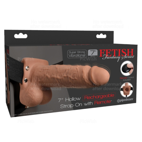 FETISH FANTASY SERIES - HARNAIS RÉGLABLE PÉNIS RÉALISTE AVEC BALLES RECHARGEABLES ET VIBRATEUR 17,8 CM