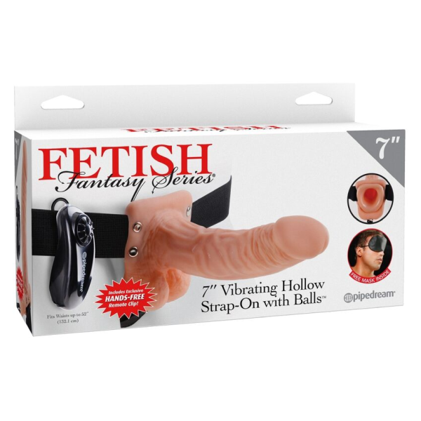 FETISH FANTASY SERIES - HARNAIS RÉGLABLE TÉLÉCOMMANDE PÉNIS RÉALISTE AVEC TESTICULES 17,8 CM