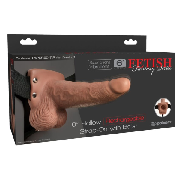 FETISH FANTASY SERIES - HARNAIS RÉGLABLE PÉNIS RÉALISTE AVEC TESTICULES RECHARGEABLES ET VIBRATEUR 15 CM