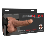 FETISH FANTASY SERIES - HARNAIS RÉGLABLE PÉNIS RÉALISTE AVEC TESTICULES RECHARGEABLES ET VIBRATEUR 15 CM
