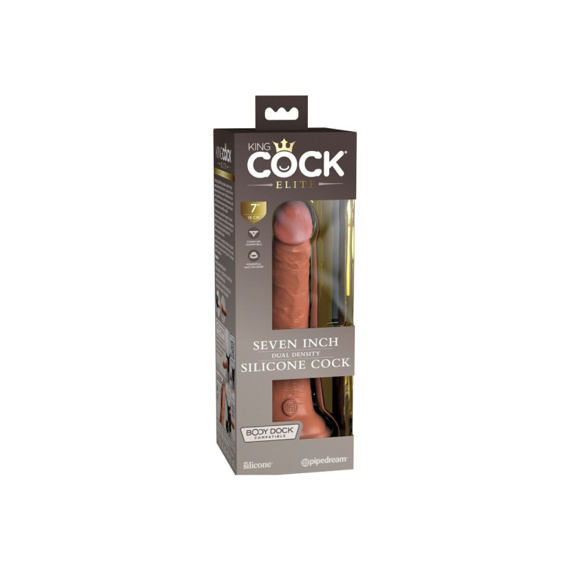 King Cock - Elite Realistic Silicone Dildo 17.8 Cm Caramel |