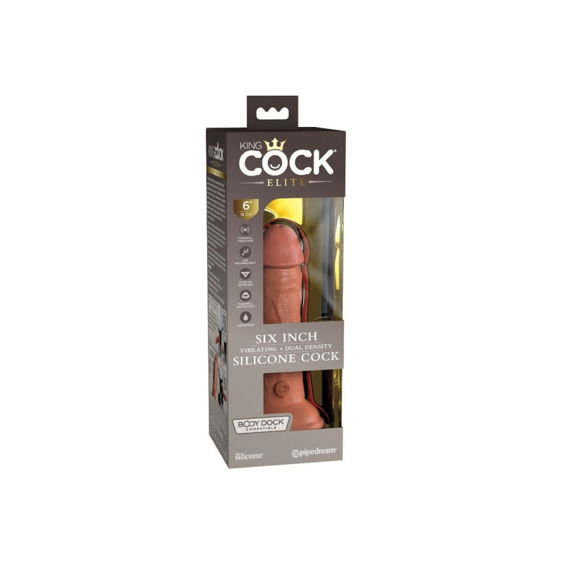 King Cock - Élite Dildo Realístico Vibrador & Silicona 15.2 Cm