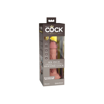 King Cock - Elite Dildo Realistico Vibrante E Silicone 15.2 Cm |