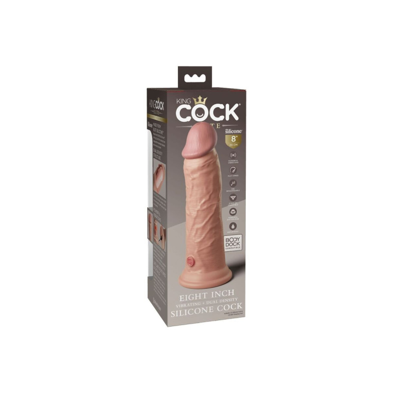 King Cock - Elite Dildo Realistico Vibrante E Silicone 20.3 Cm |