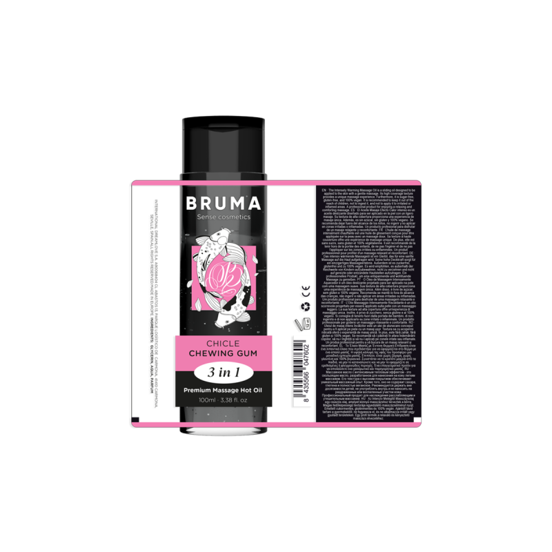 BRUMA - PREMIUM-MASSAGEÖL MIT WÄRMEEFFEKT, GUM-GESCHMACK 3 IN 1 - 100…
