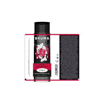 BRUMA - OLIO DA MASSAGGIO PREMIUM EFFETTO CALORE SAPORE FRAGOLA 3 IN…