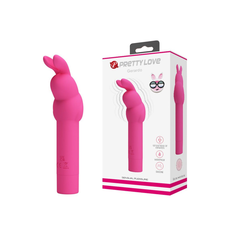 PRETTY LOVE - GERARDO FUSCHIA RABBIT SILICONE VIBRATOR - FUN TOYS - M…