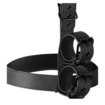 FETISH SUBMISSIVE BONDAGE - CONJUNTO DE SUJECIÓN PARA EL CUERPO DE CUELLO Y MUÑEQUERAS